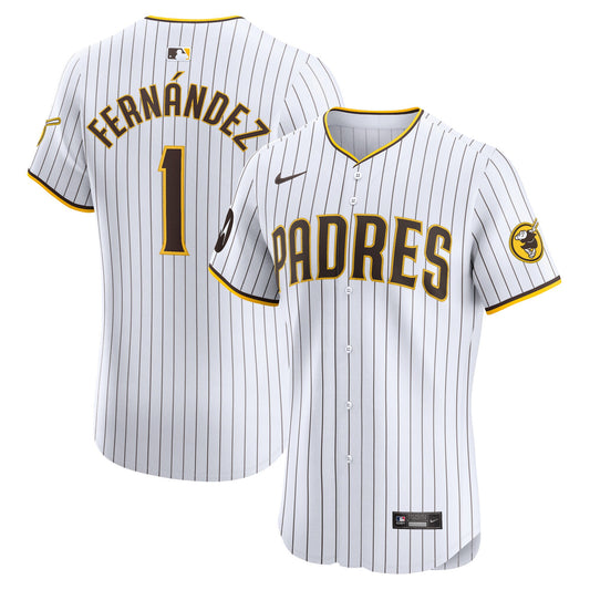 Tony Fern�ndez San Diego Padres Home Elite Sponsor Patch Player Jersey - White | Stitched Baseball Jersey TJS0473