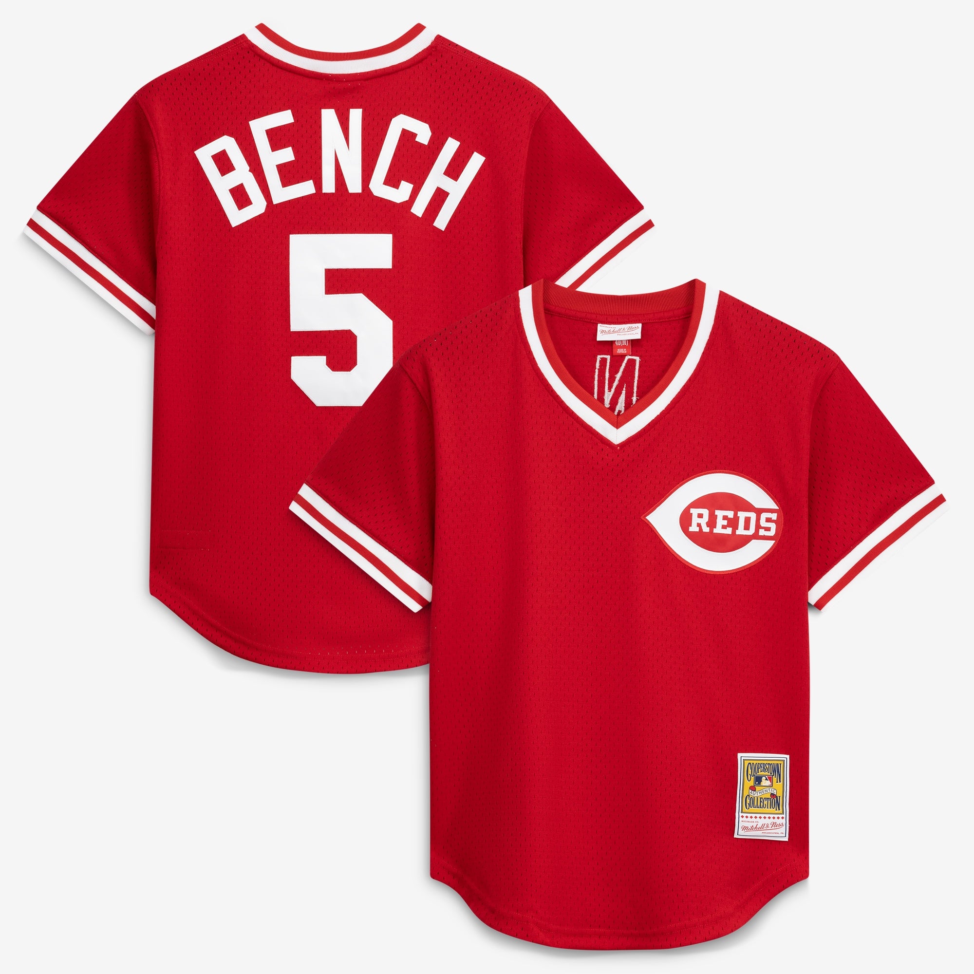 Johnny Bench Cincinnati Reds M & N Batting Practice Jersey - Scarlet | Stitched Baseball Jersey TJS0310