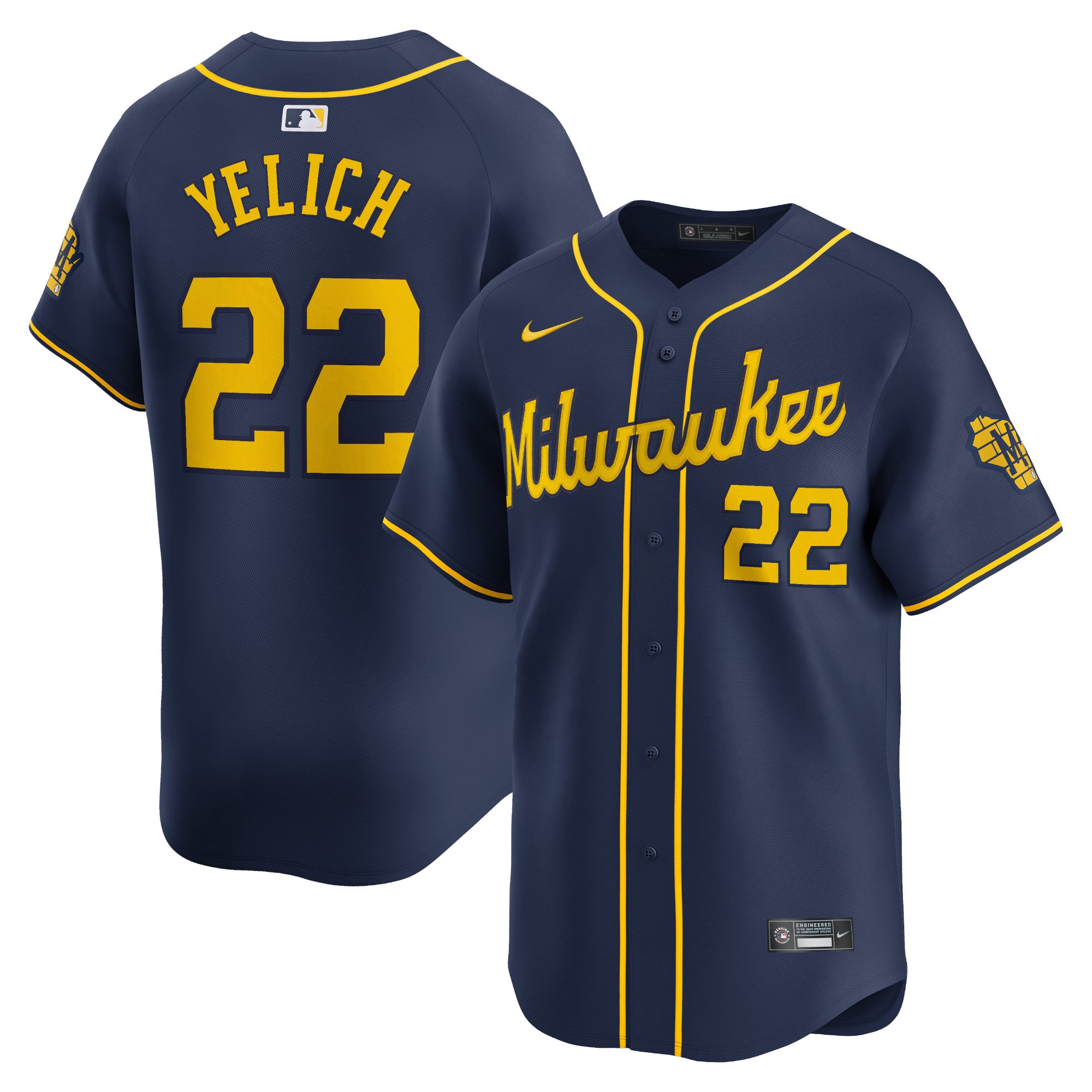 Christian Yelich Milwaukee Brewers Alternate Limited Player Jersey � Navy | Stitched Baseball Jersey TJS0398