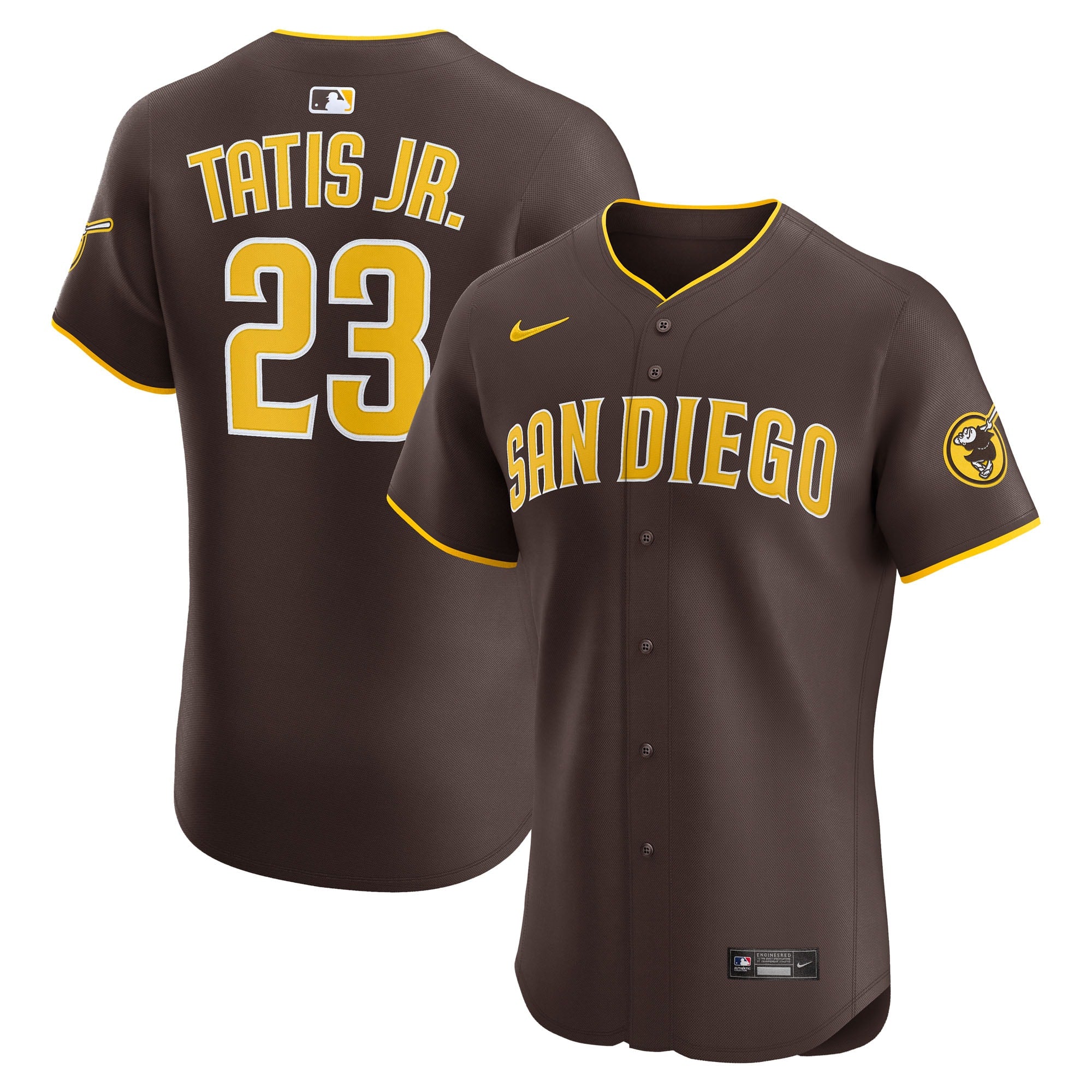 Fernando Tatis Jr. San Diego Padres Road Elite Jersey - Brown | Stitched Baseball Jersey TJS0341