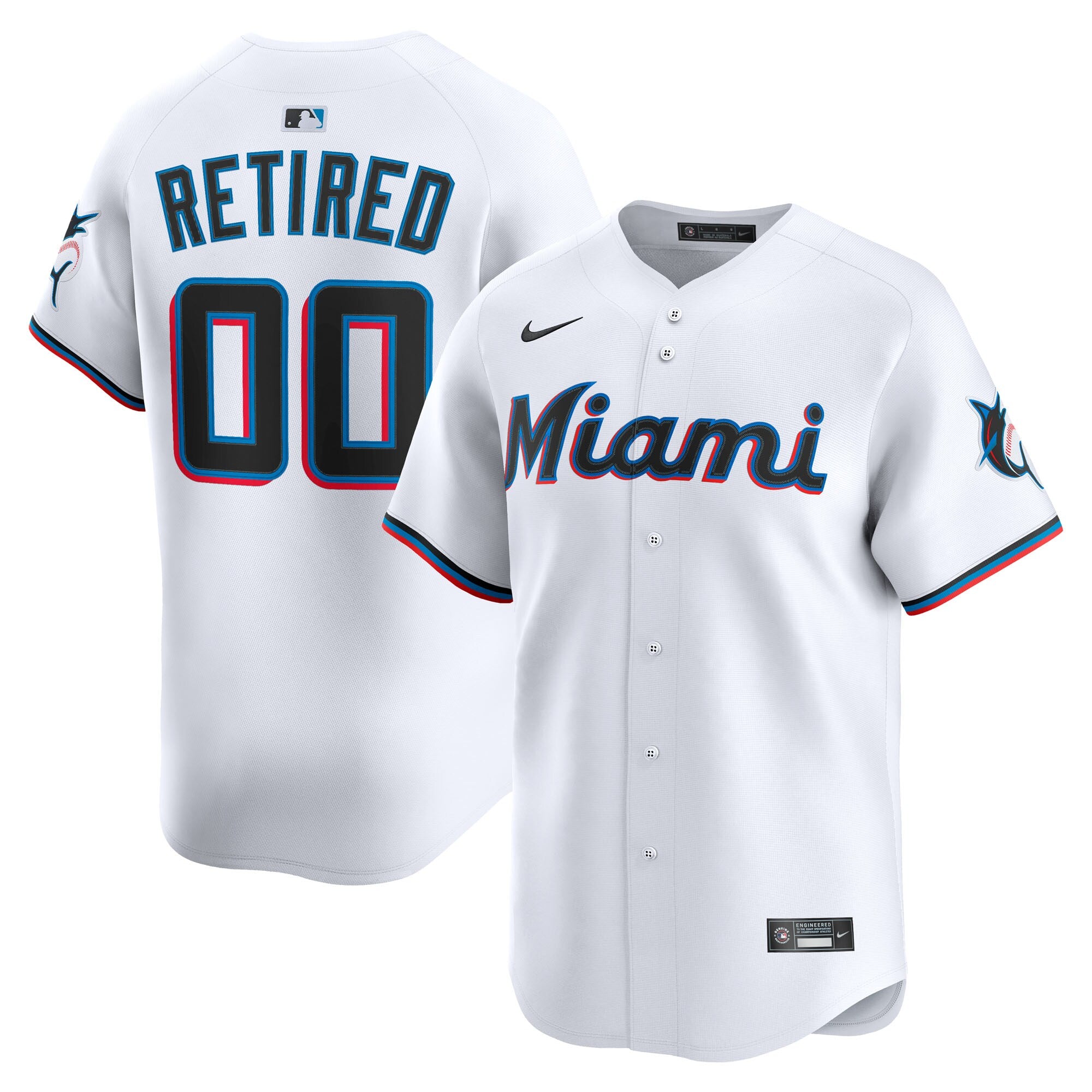 Miami Marlins Home Limited Pick-A-Player Retired Roster Jersey - White | Stitched Baseball Jersey TJS0444