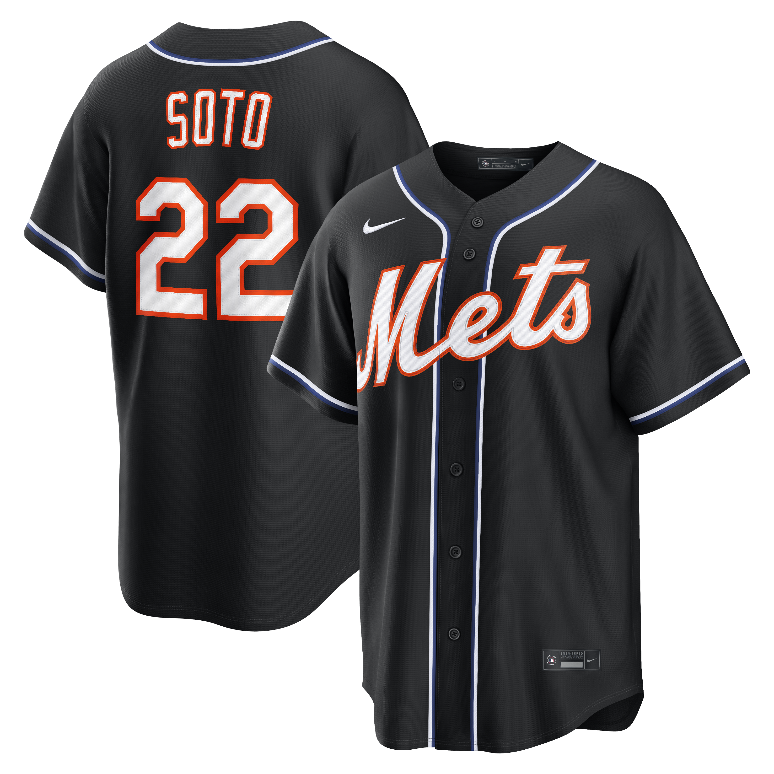 Juan Soto New York Mets Fashion Replica Black Out Jersey | Stitched Baseball Jersey TJS0437