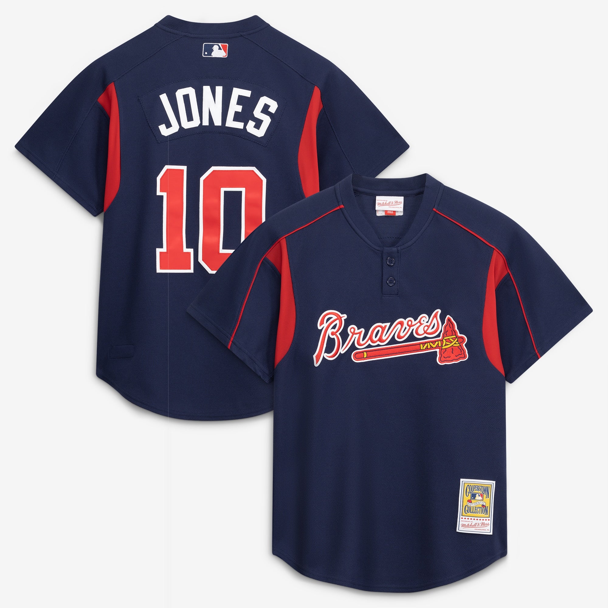 Chipper Jones Atlanta Braves M & N Batting Practice Jersey - Navy | Stitched Baseball Jersey TJS0362