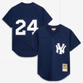 Rickey Henderson New York Yankees M & N Cooperstown Collection Mesh Batting Practice Button-Up Jersey - Navy | Stitched Baseball Jersey TJS0370