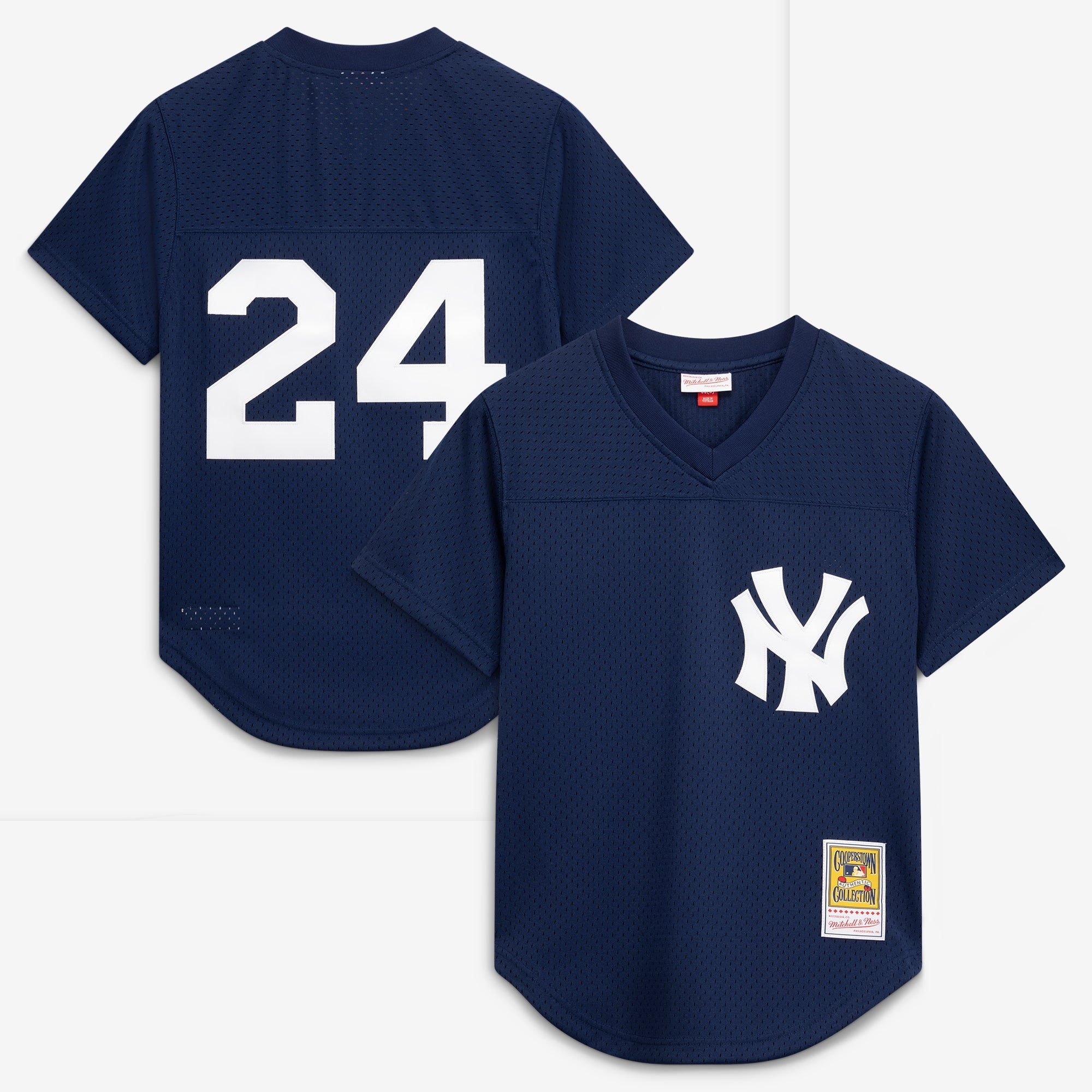 Rickey Henderson New York Yankees M & N Cooperstown Collection Mesh Batting Practice Button-Up Jersey - Navy | Stitched Baseball Jersey TJS0370