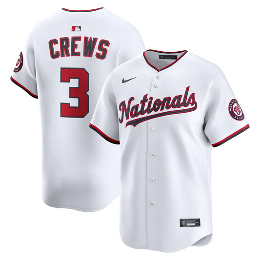 Dylan Crews Washington Nationals Home Limited Player Jersey - White | Stitched Baseball Jersey TJS0480
