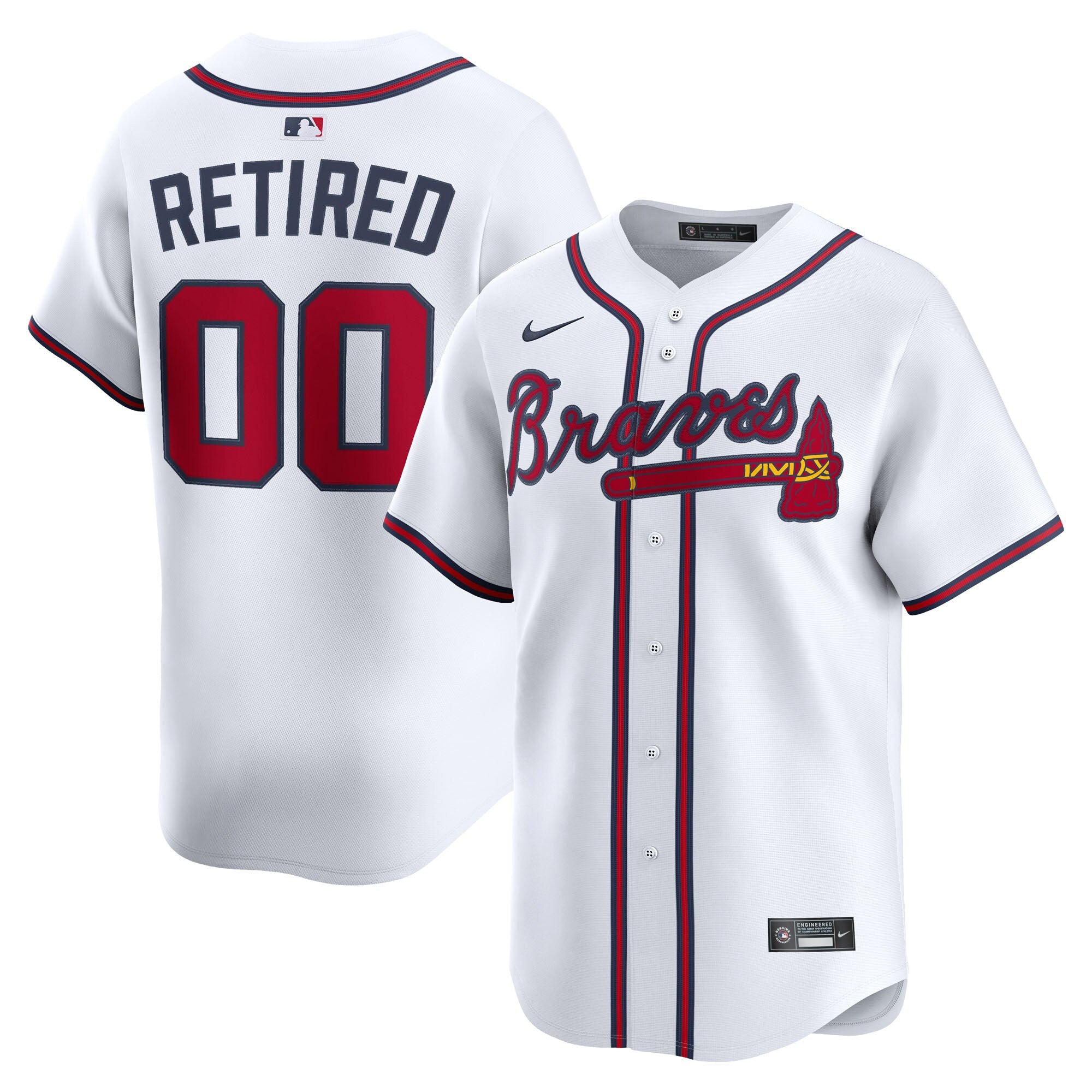 Atlanta Braves Home Limited Pick-A-Player Retired Roster Jersey - White | Stitched Baseball Jersey TJS0434