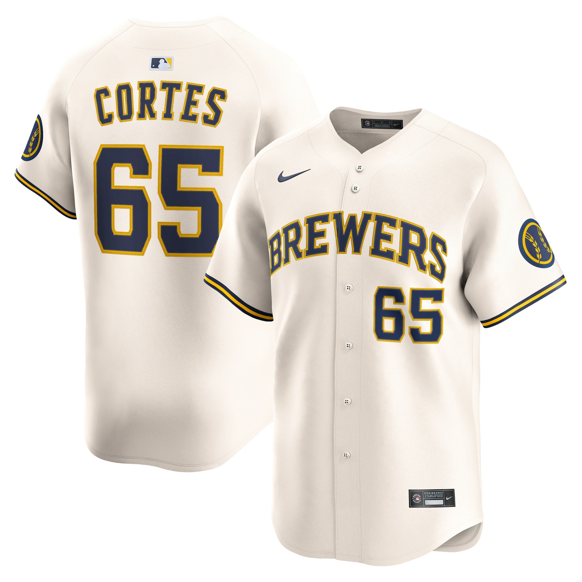 Nestor Cortes Milwaukee Brewers Home Limited Player Jersey - Cream | Stitched Baseball Jersey TJS0415