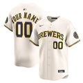 Milwaukee Brewers Home Limited Custom Jersey - Cream | Stitched Baseball Jersey TJS0374