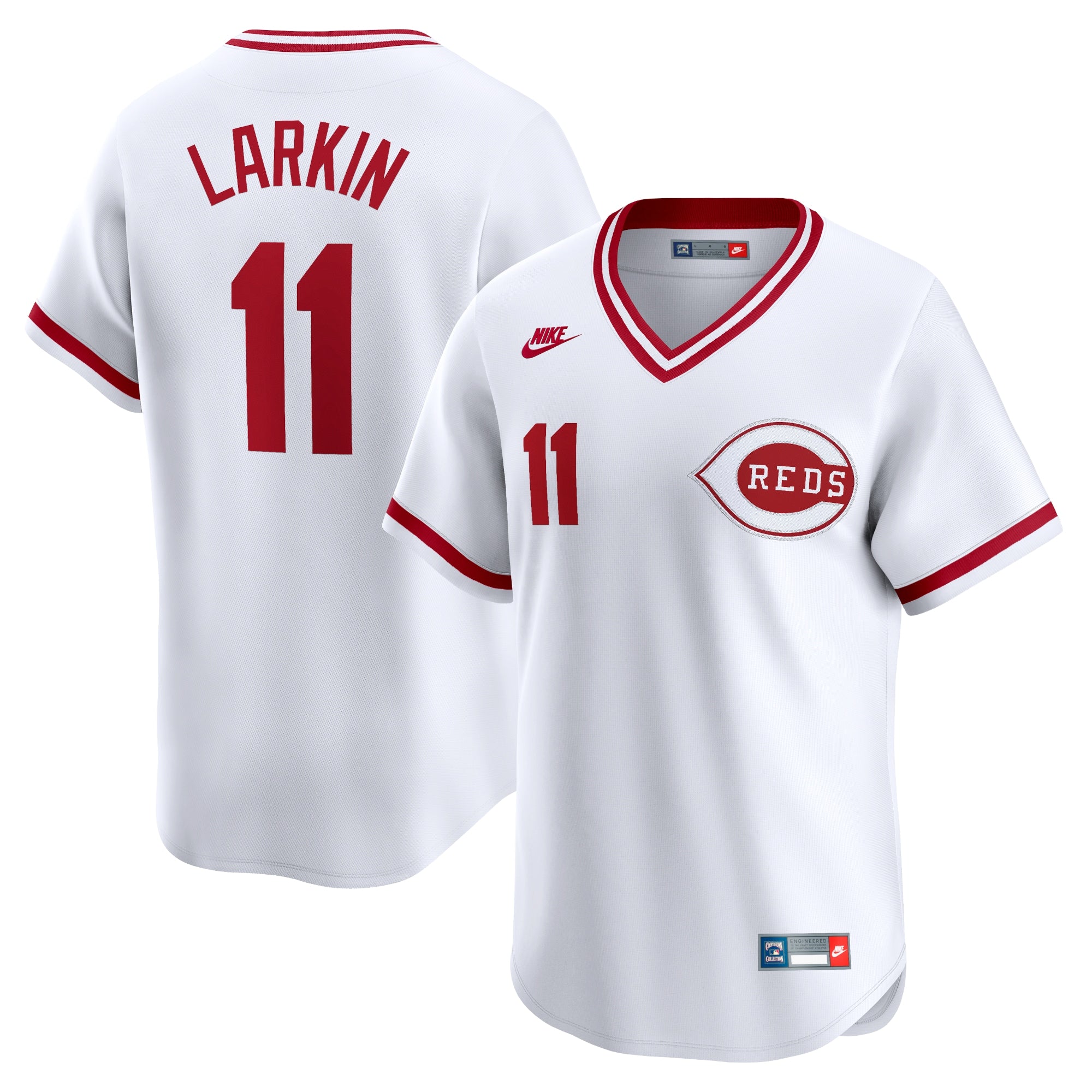 Barry Larkin Cincinnati Reds Throwback Cooperstown Limited Jersey - White | Stitched Baseball Jersey TJS0402