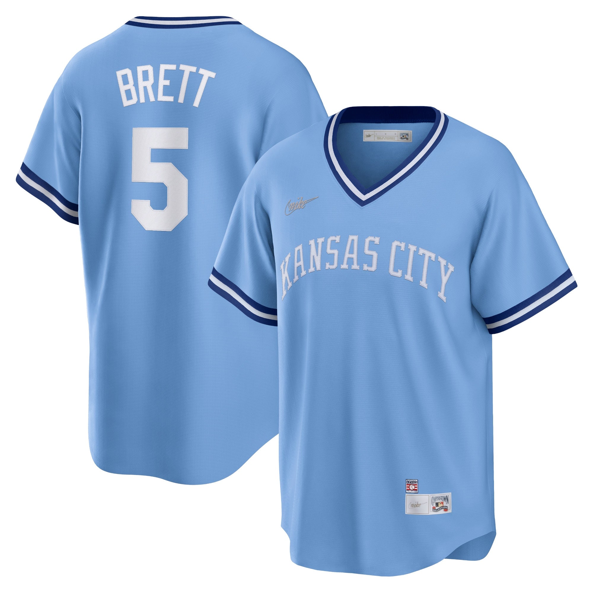 George Brett Kansas City Royals Road Cooperstown Collection Player Jersey - Light Blue | Stitched Baseball Jersey TJS0334