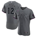 Francisco Lindor New York Mets City Connect Sponsor Patch Jersey - Gray | Stitched Baseball Jersey TJS0311