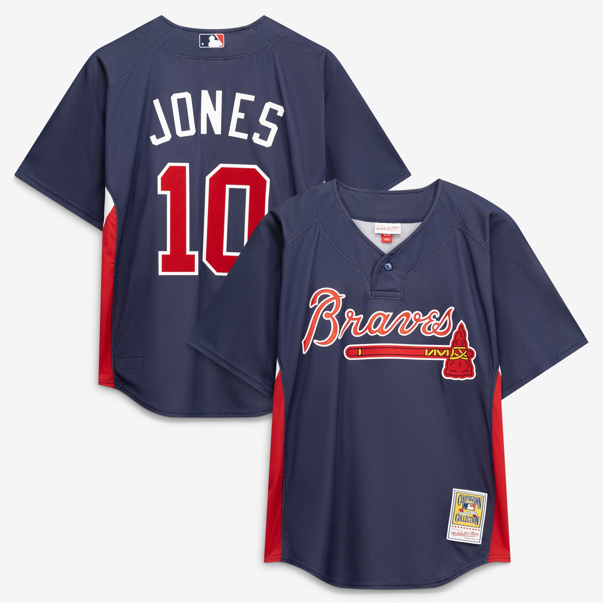 Chipper Jones Atlanta Braves M & N Batting Practice Jersey - Navy | Stitched Baseball Jersey TJS0304