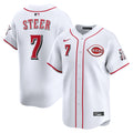 Spencer Steer Cincinnati Reds Home Limited Player Jersey - White | Stitched Baseball Jersey TJS0392