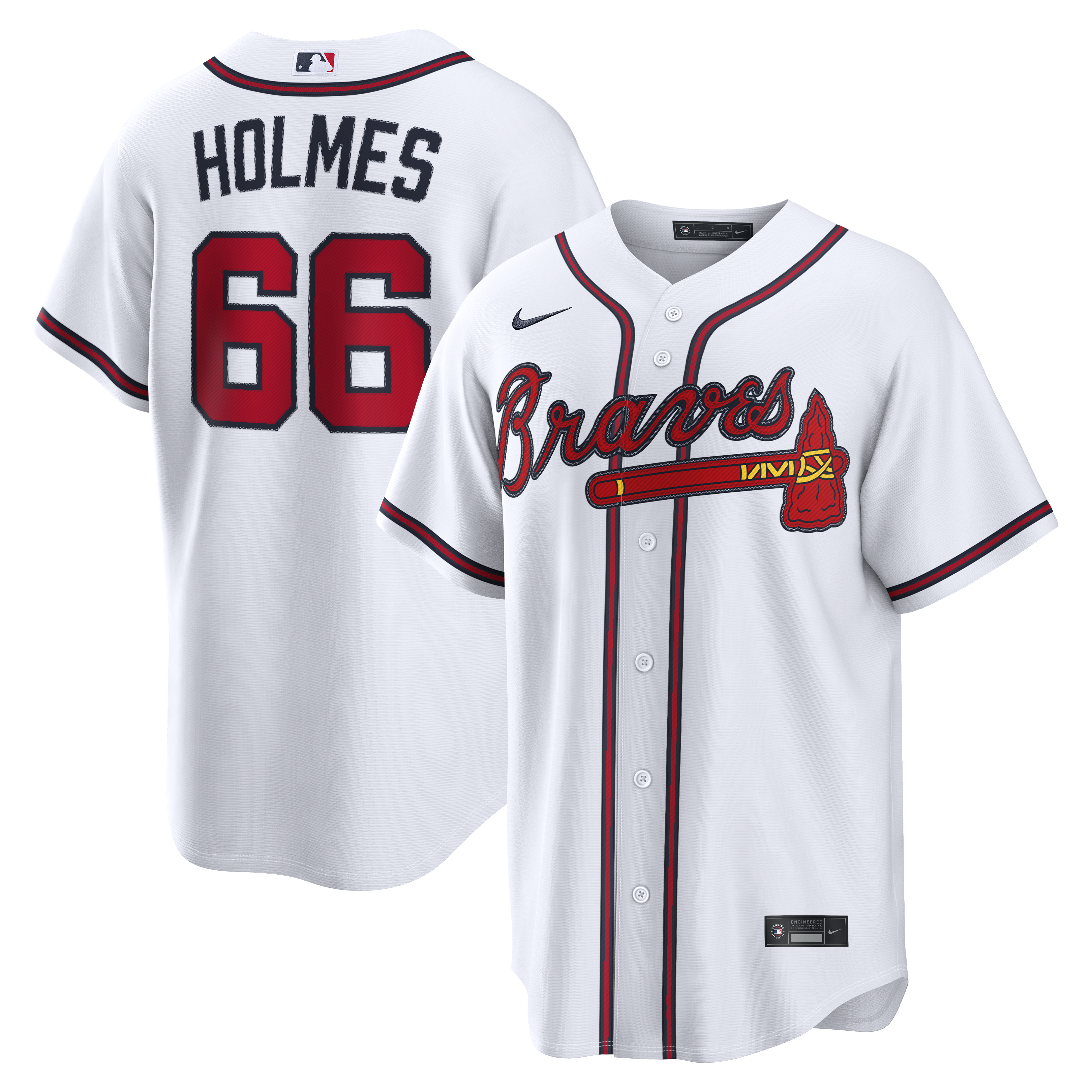 Grant Holmes Atlanta Braves Home Replica Jersey - White | Stitched Baseball Jersey TJS0464