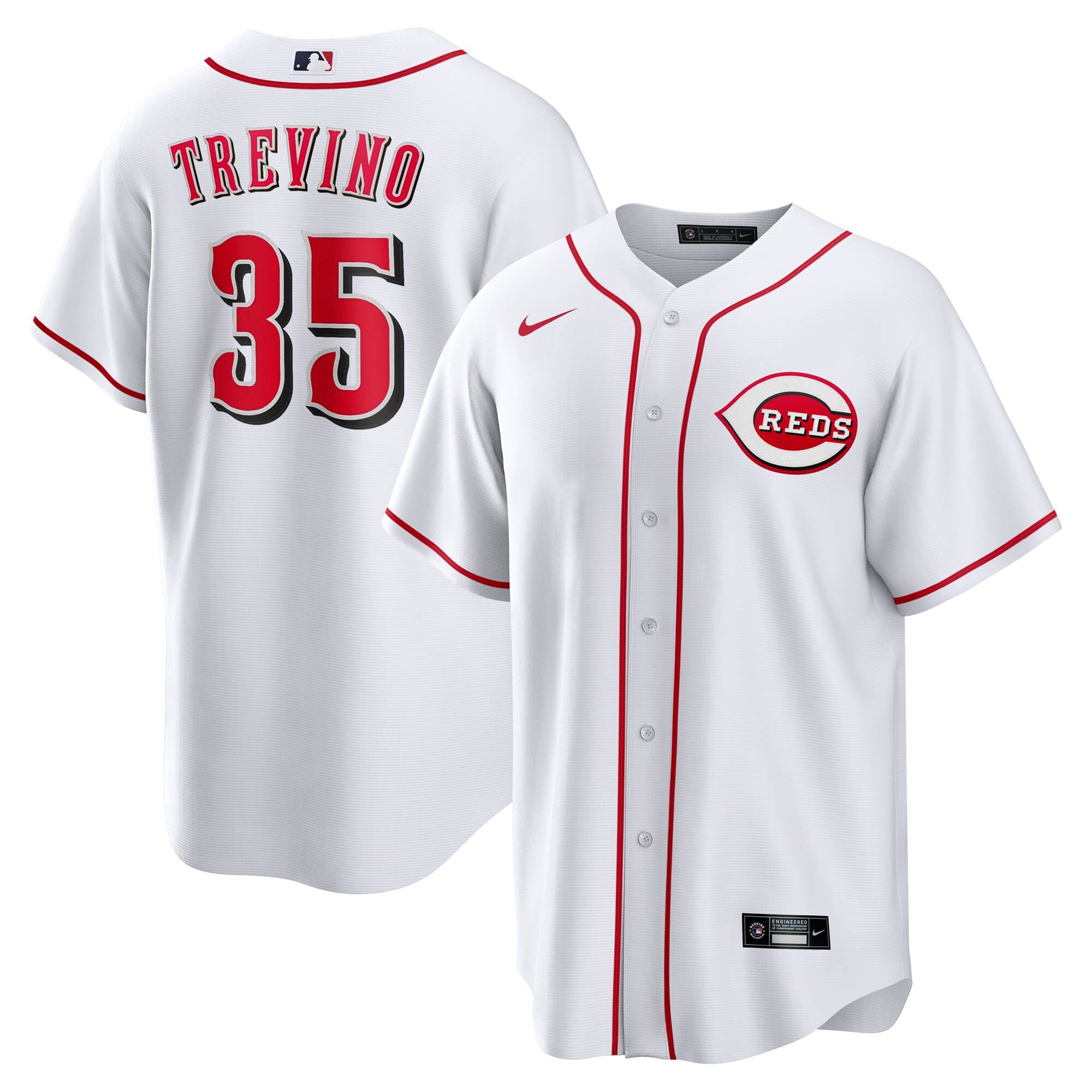 Jose Trevino Cincinnati Reds Home Replica Jersey - White | Stitched Baseball Jersey TJS0407