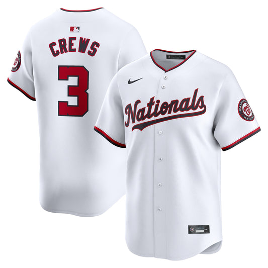 Dylan Crews Washington Nationals Home Limited Player Jersey - White | Stitched Baseball Jersey TJS0427