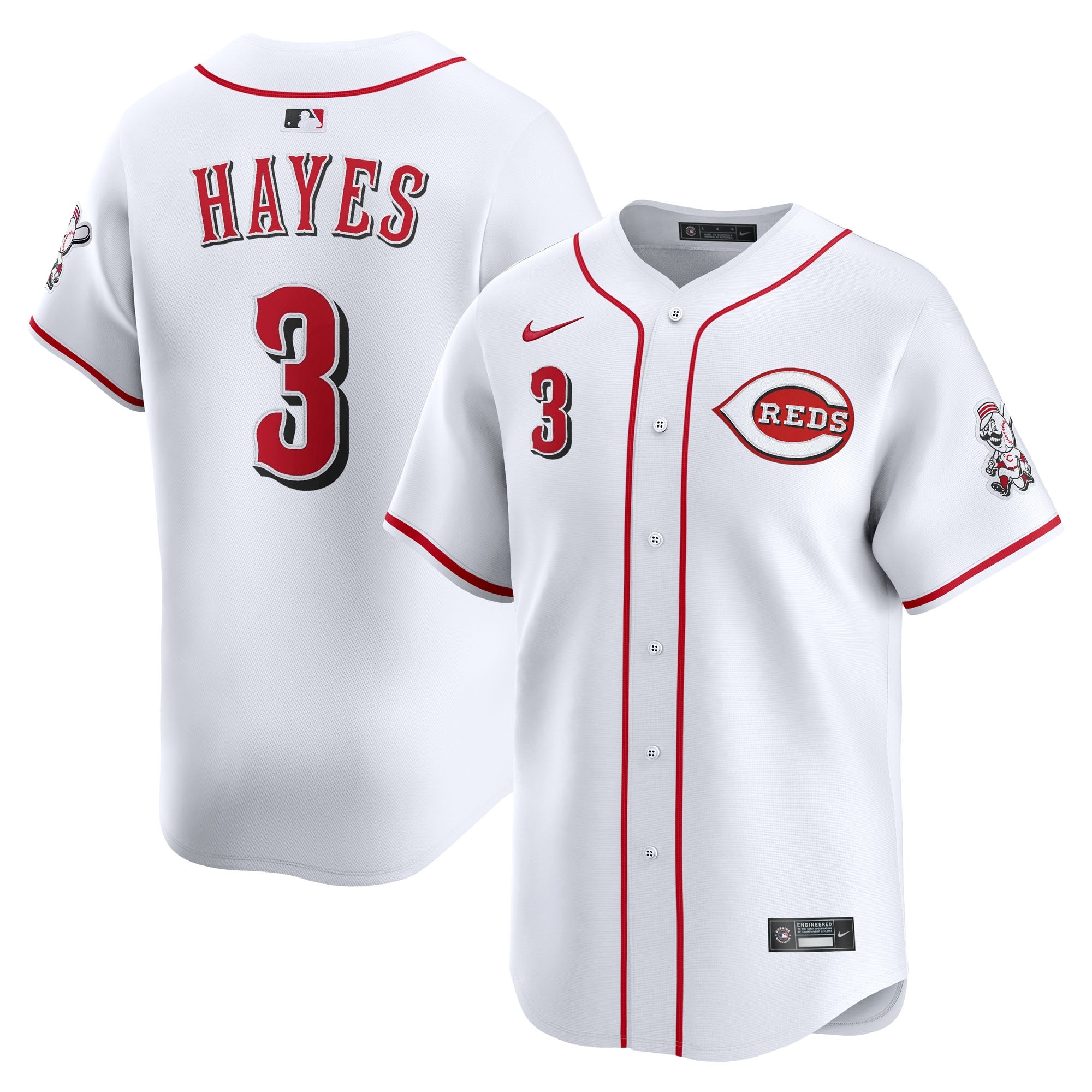 Ke'Bryan Hayes Cincinnati Reds Home Limited Player Jersey - White | Stitched Baseball Jersey TJS0417