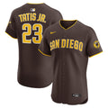 Fernando Tatis Jr. San Diego Padres Road Elite Jersey - Brown | Stitched Baseball Jersey TJS0366