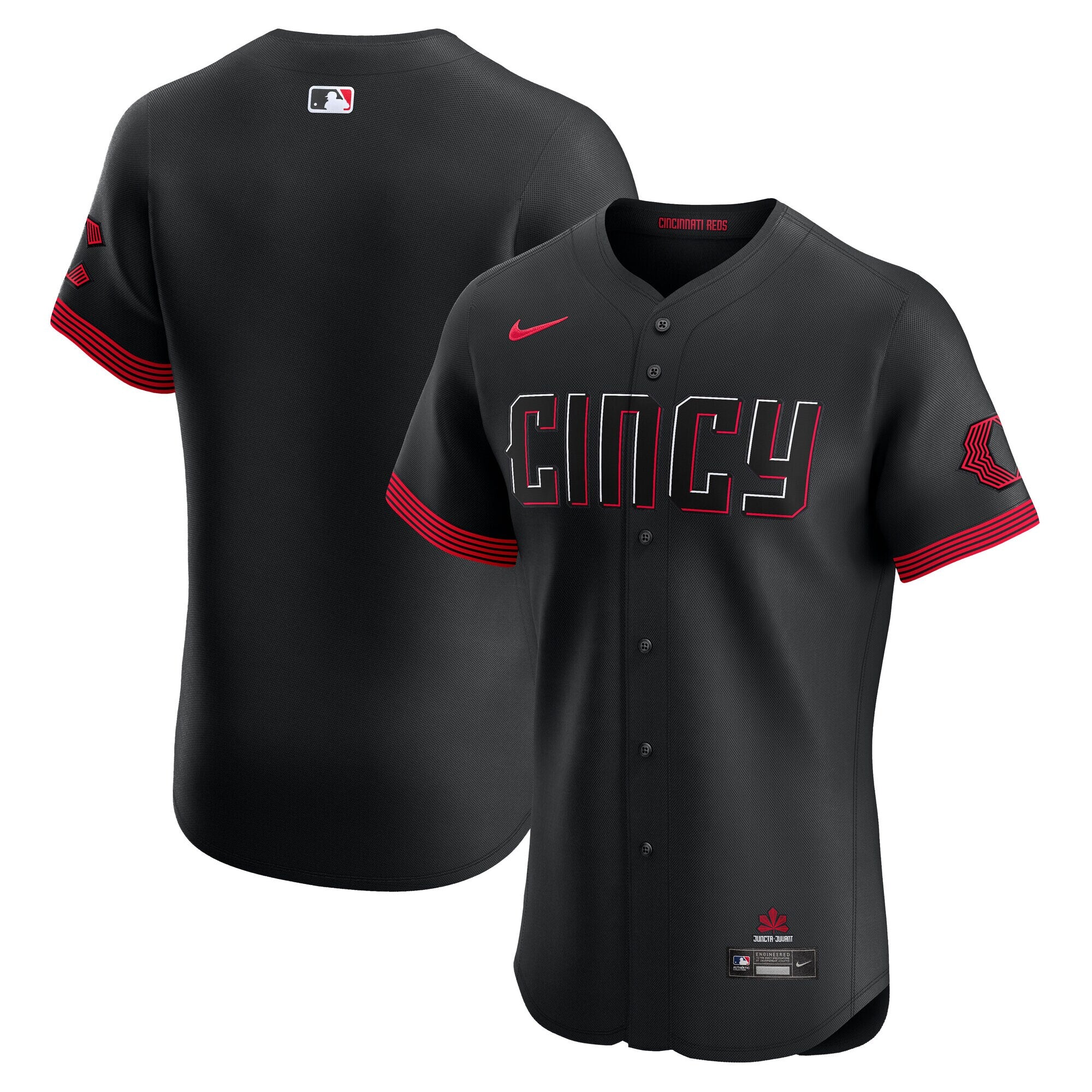 Cincinnati Reds City Connect Elite Jersey - Black | Stitched Baseball Jersey TJS0553