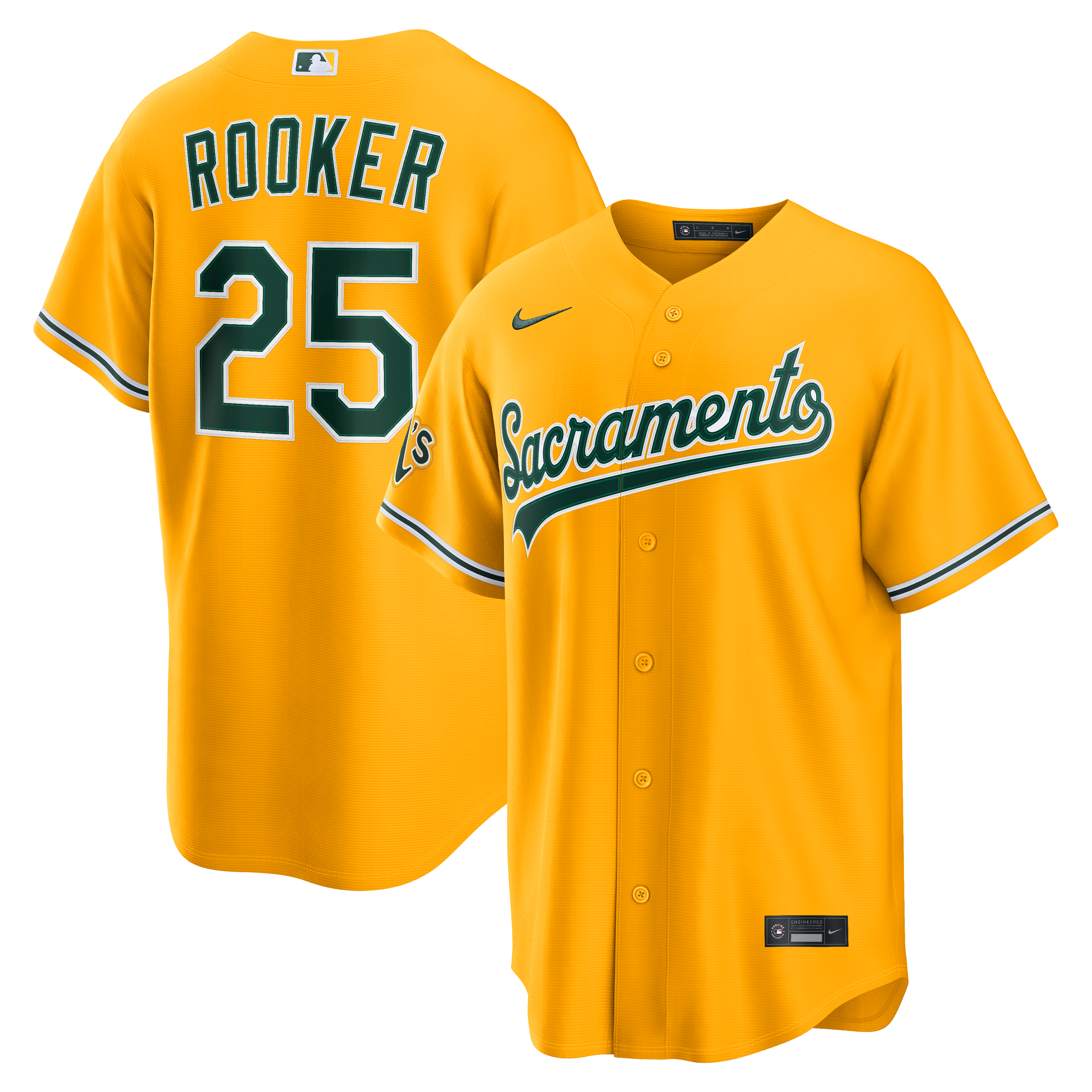 Brent Rooker Athletics Alternate Stadium Jersey - Gold | Stitched Baseball Jersey TJS0544
