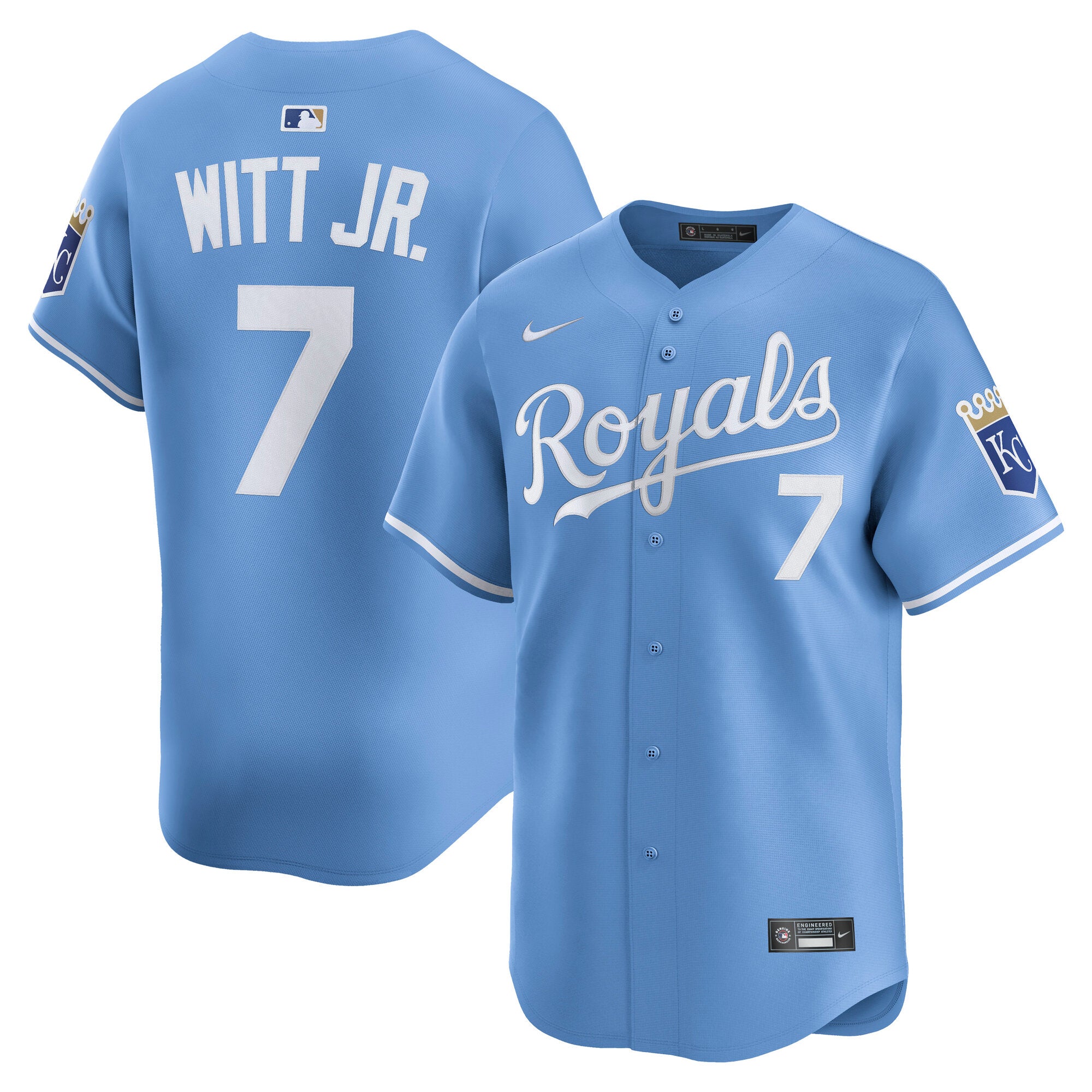 Bobby Witt Jr. Kansas City Royals Alternate Limited Player Jersey - Light Blue | Stitched Baseball Jersey TJS0538