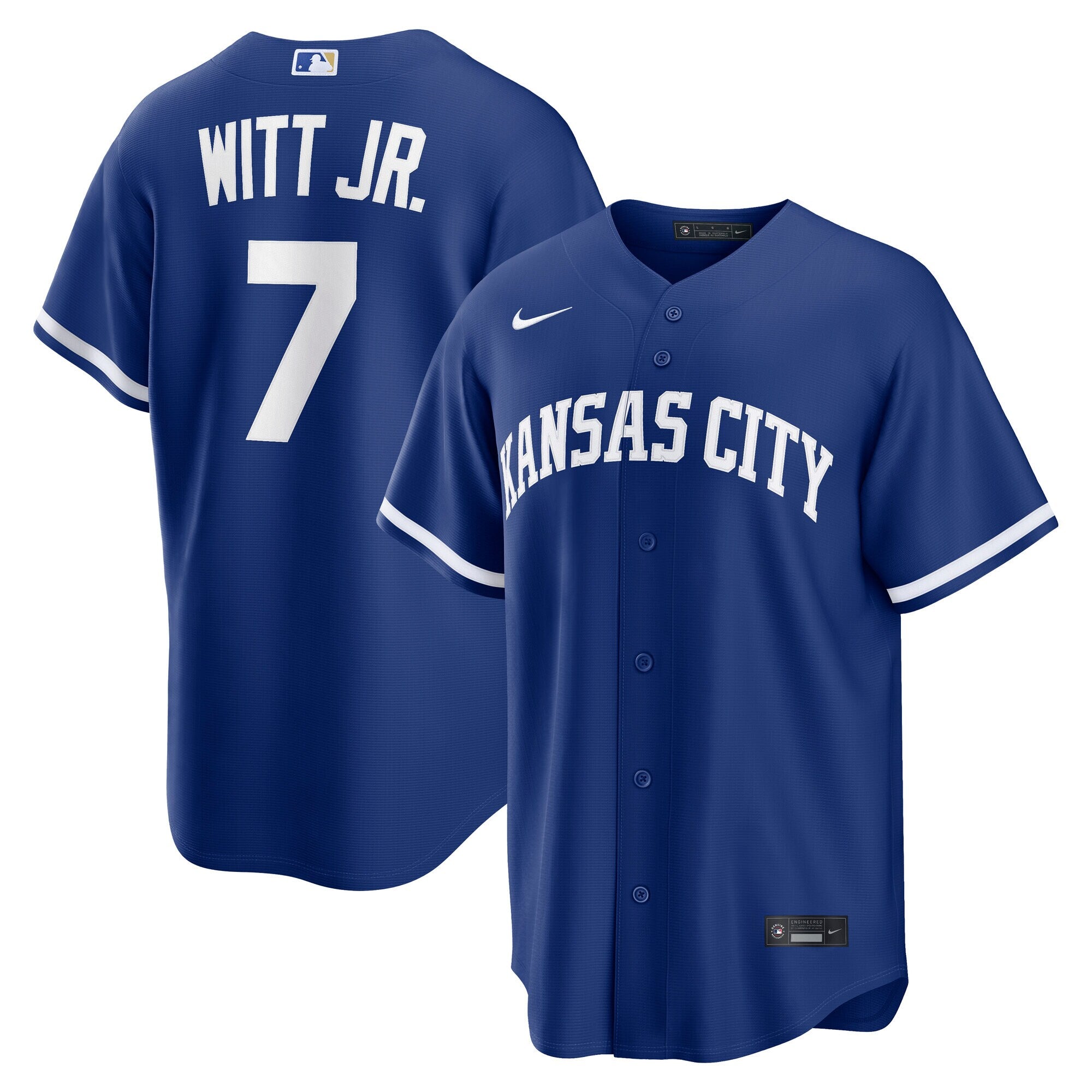 Bobby Witt Jr. Kansas City Royals Alternate Replica Jersey - Royal | Stitched Baseball Jersey TJS0551