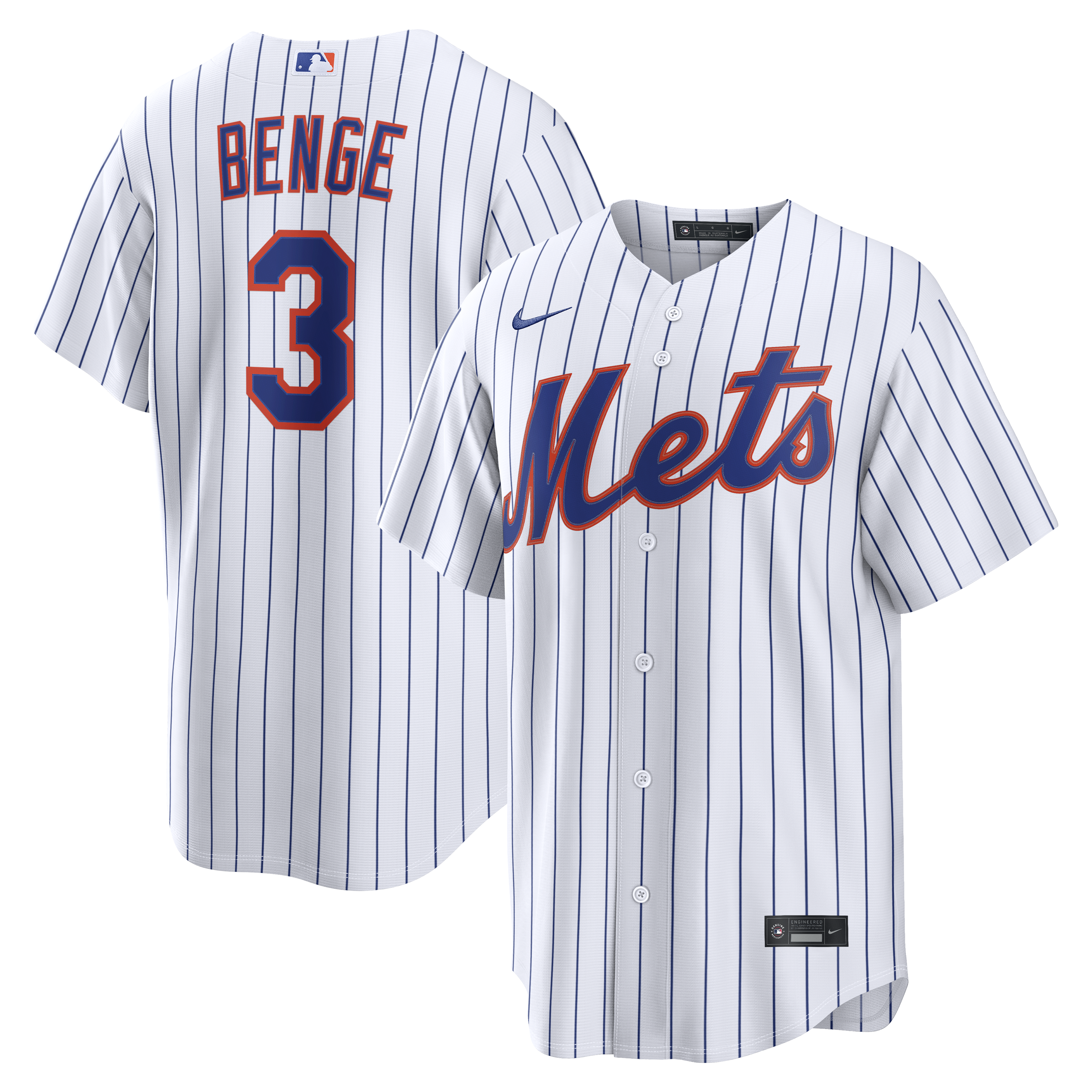 Carson Benge New York Mets Home Replica Jersey - White | Stitched Baseball Jersey TJS0560