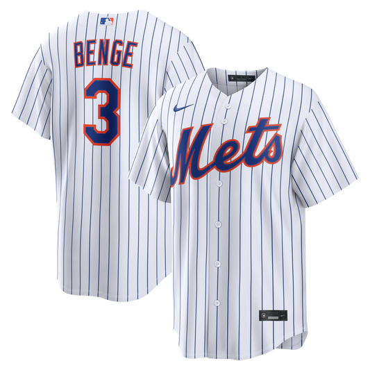 Carson Benge New York Mets Home Replica Jersey - White | Stitched Baseball Jersey TJS0560