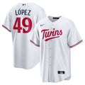 Pablo L�pez Minnesota Twins Home Replica Player Jersey - White | Stitched Baseball Jersey TJS0576