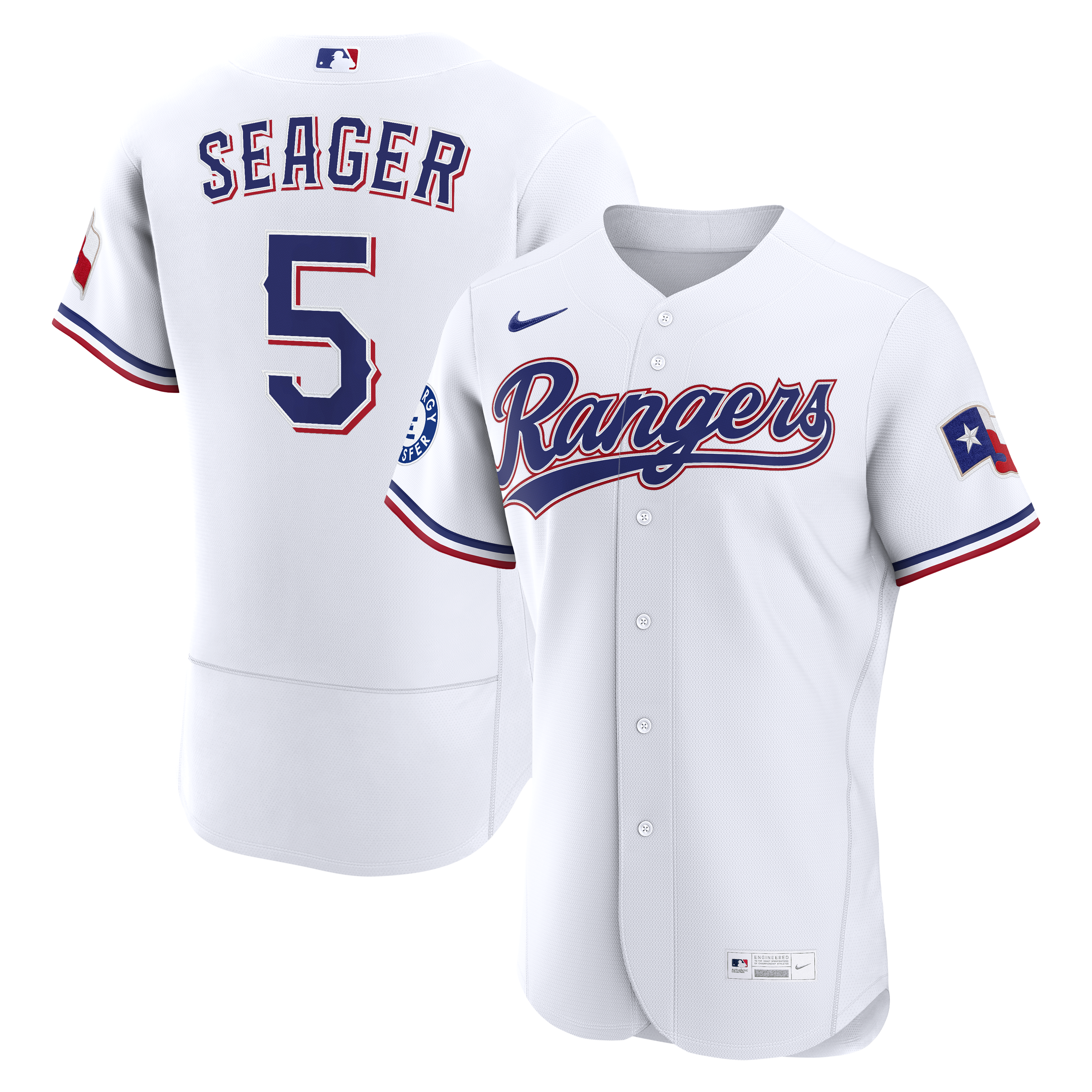 Corey Seager Texas Rangers Home Sponsor Patch Jersey - White | Stitched Baseball Jersey TJS0509