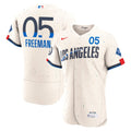 Freddie Freeman Los Angeles Dodgers City Connect Sponsor Patch Jersey - Cream | Stitched Baseball Jersey TJS0539