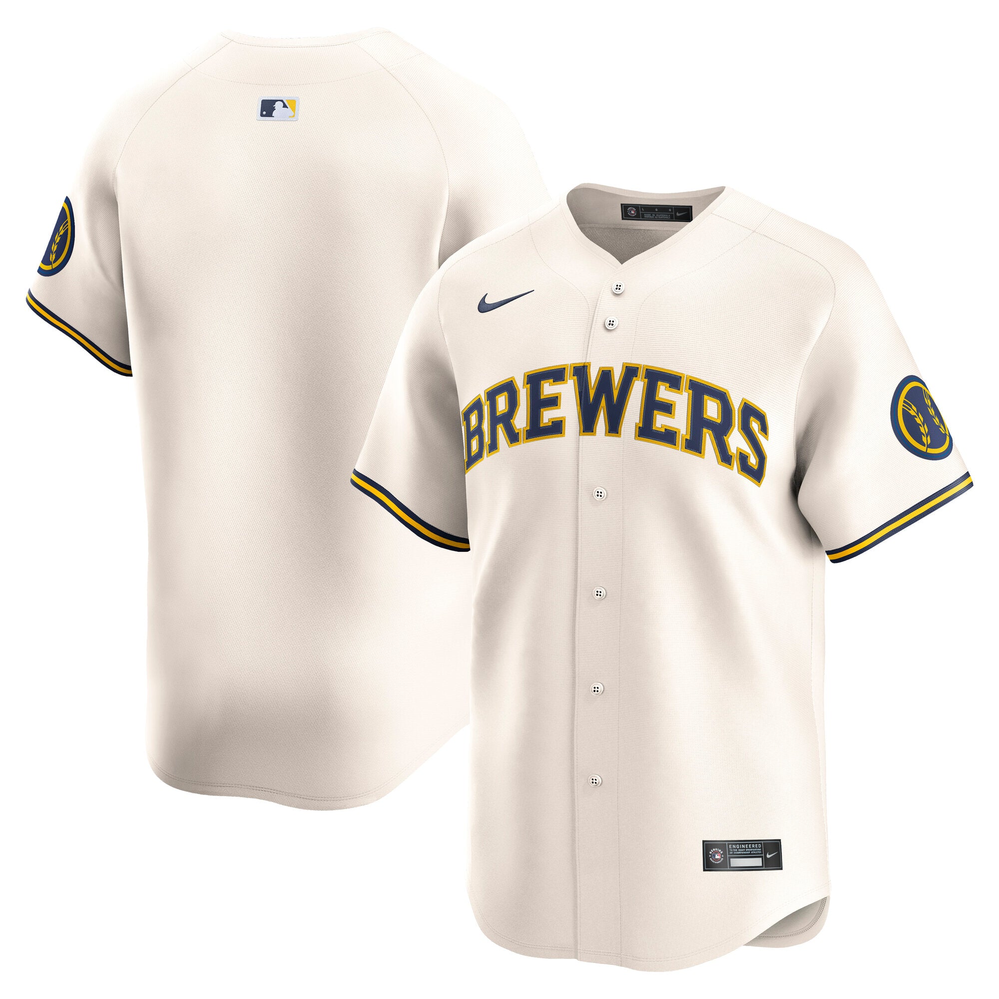 Milwaukee Brewers Home Limited Jersey - Cream | Stitched Baseball Jersey TJS0513