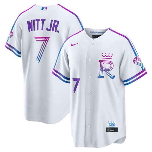 Bobby Witt Jr. Kansas City Royals 2026 City Connect Stadium Jersey - White | Stitched Baseball Jersey TJS0527