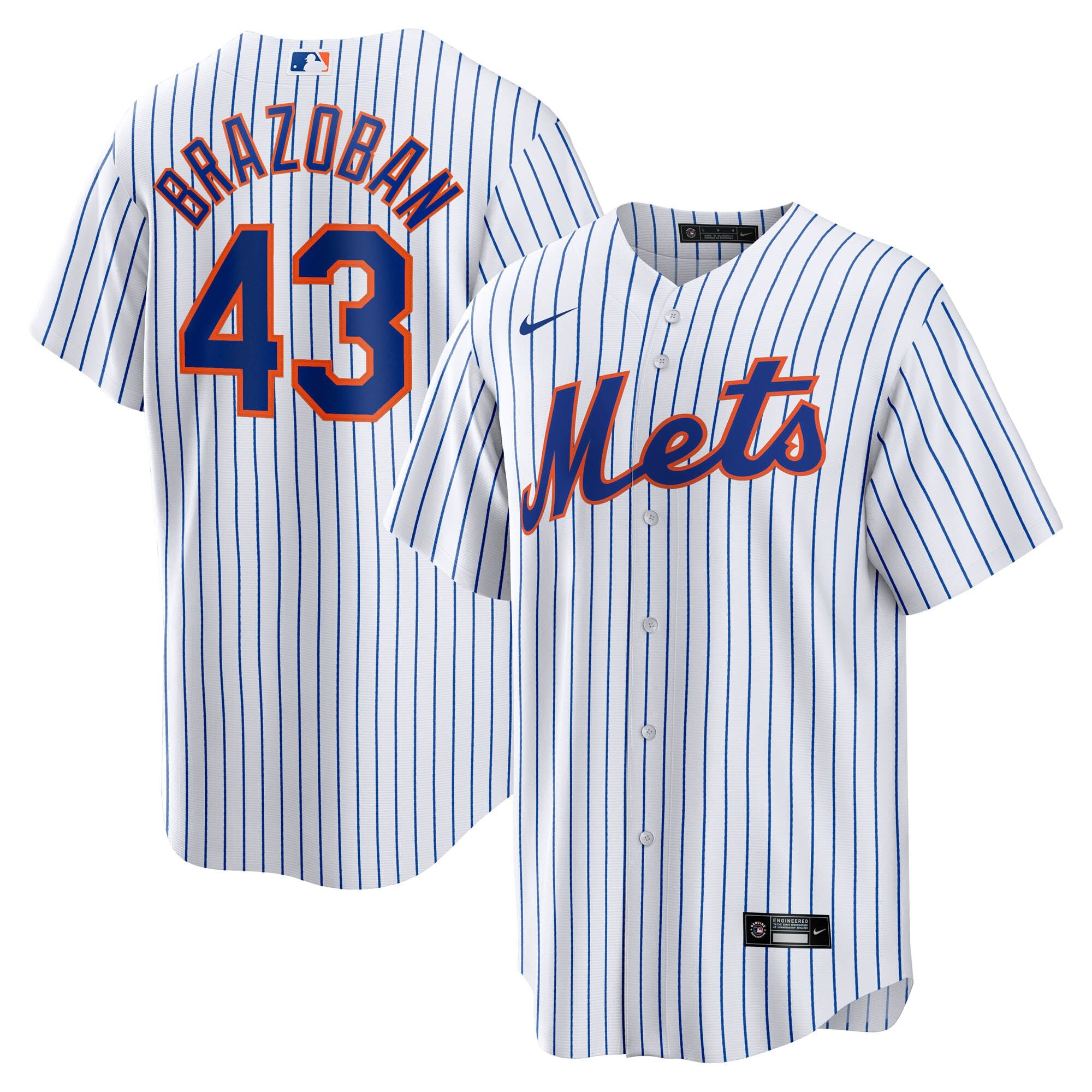Huascar Brazob�n New York Mets Home Replica Jersey - White | Stitched Baseball Jersey TJS0575