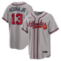 Ronald Acu�a Jr. Atlanta Braves Road Replica Jersey - Gray | Stitched Baseball Jersey TJS0533