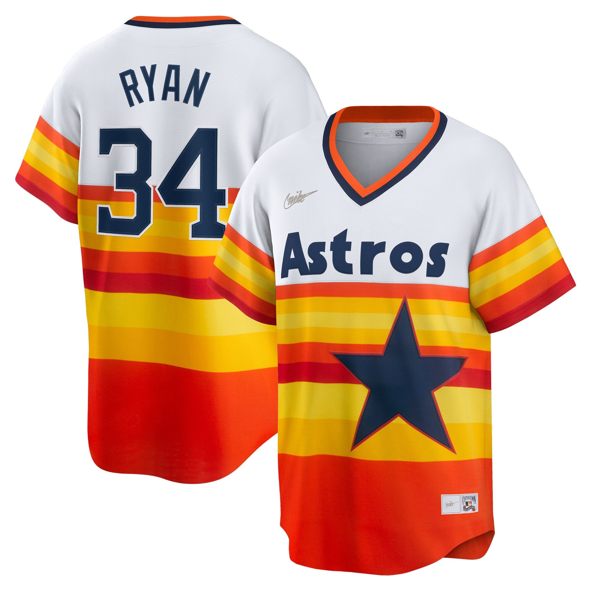 Nolan Ryan Houston Astros Home Cooperstown Collection Player Jersey - White | Stitched Baseball Jersey TJS0531