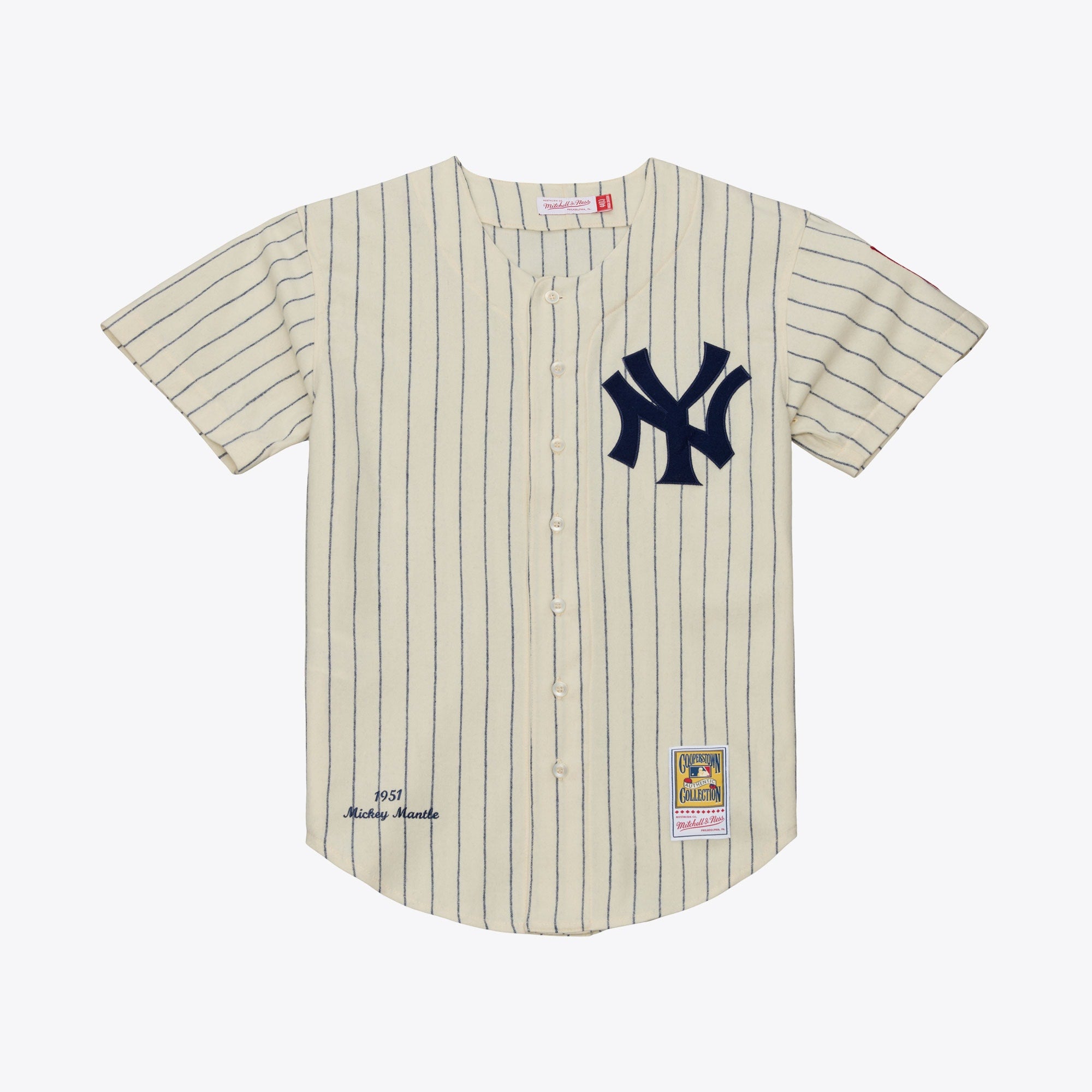 Mickey Mantle New York Yankees M & N 1951 Cooperstown Collection Jersey - Cream | Stitched Baseball Jersey TJS0550