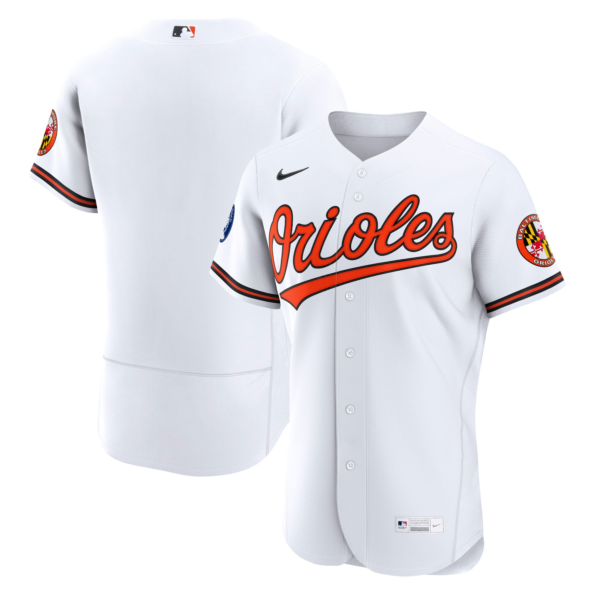 Baltimore Orioles Home Sponsor Patch Jersey - White | Stitched Baseball Jersey TJS0571