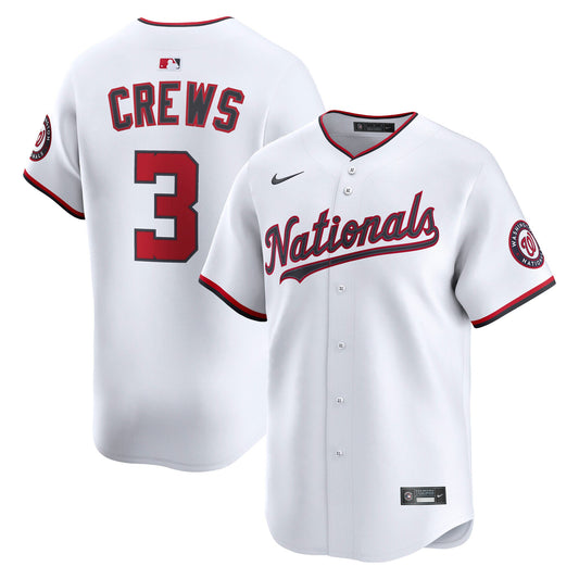 Dylan Crews Washington Nationals Home Limited Player Jersey - White | Stitched Baseball Jersey TJS0511
