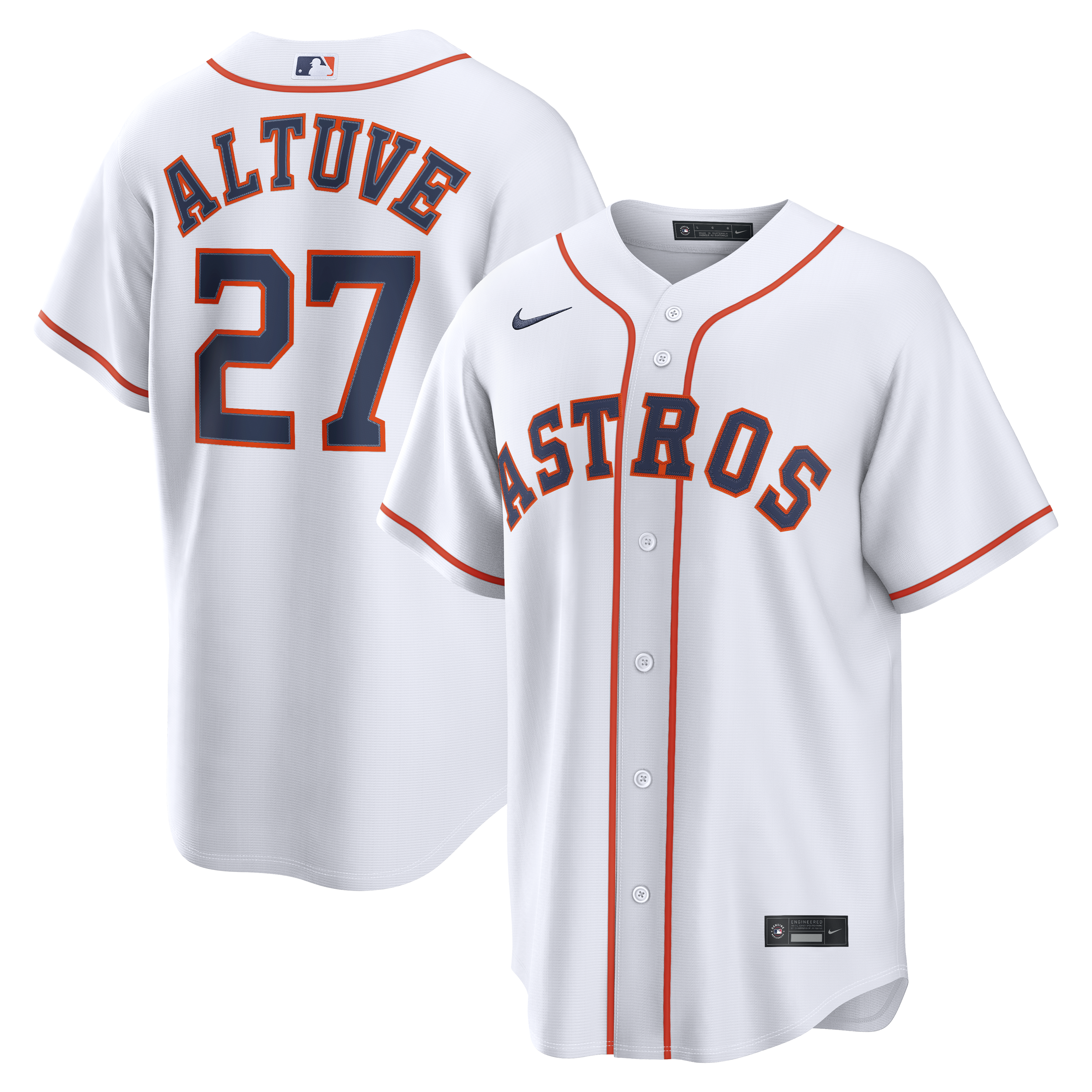 Jose Altuve Houston Astros Home Replica Jersey - White | Stitched Baseball Jersey TJS0578