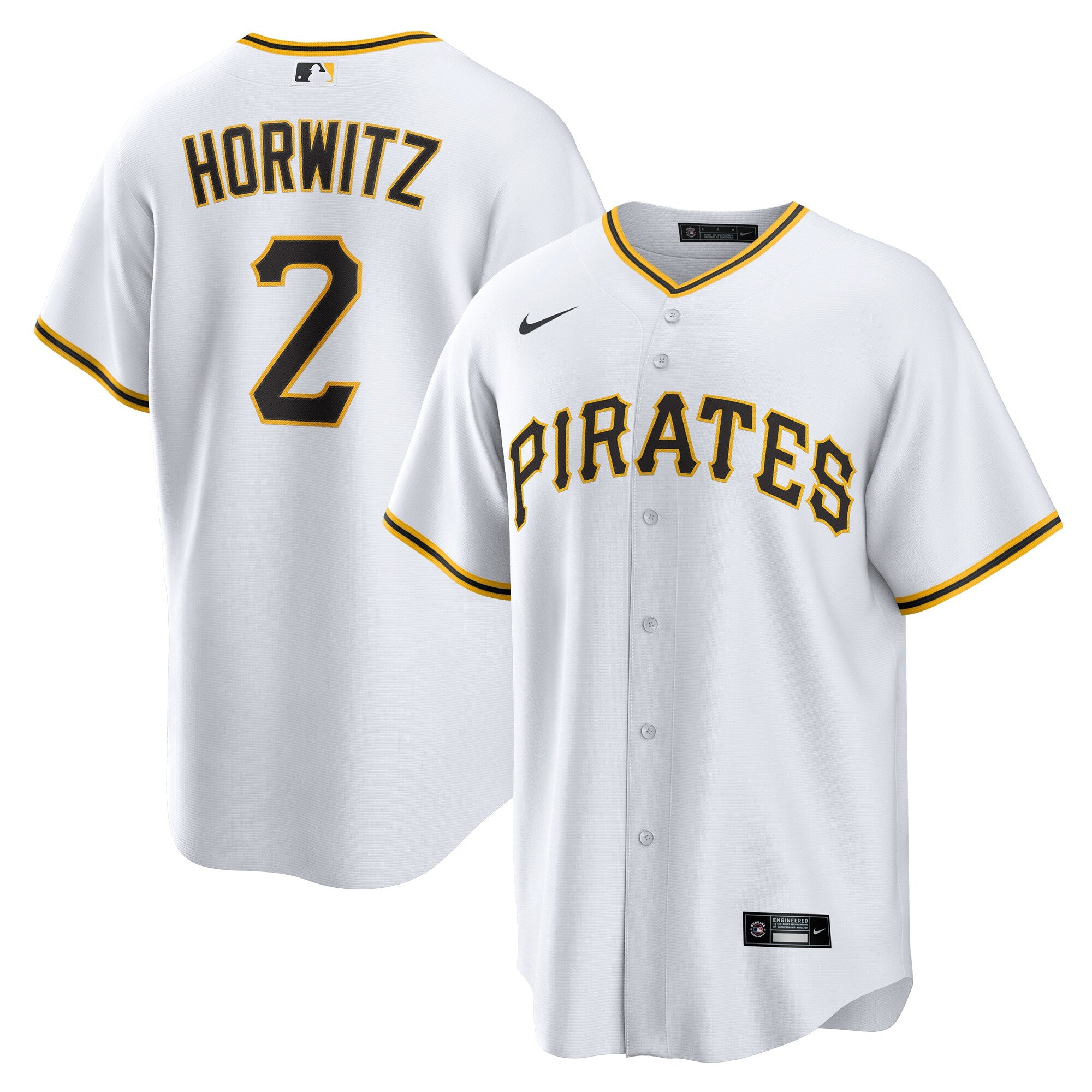 Spencer Horwitz Pittsburgh Pirates Home Replica Jersey - White | Stitched Baseball Jersey TJS0587