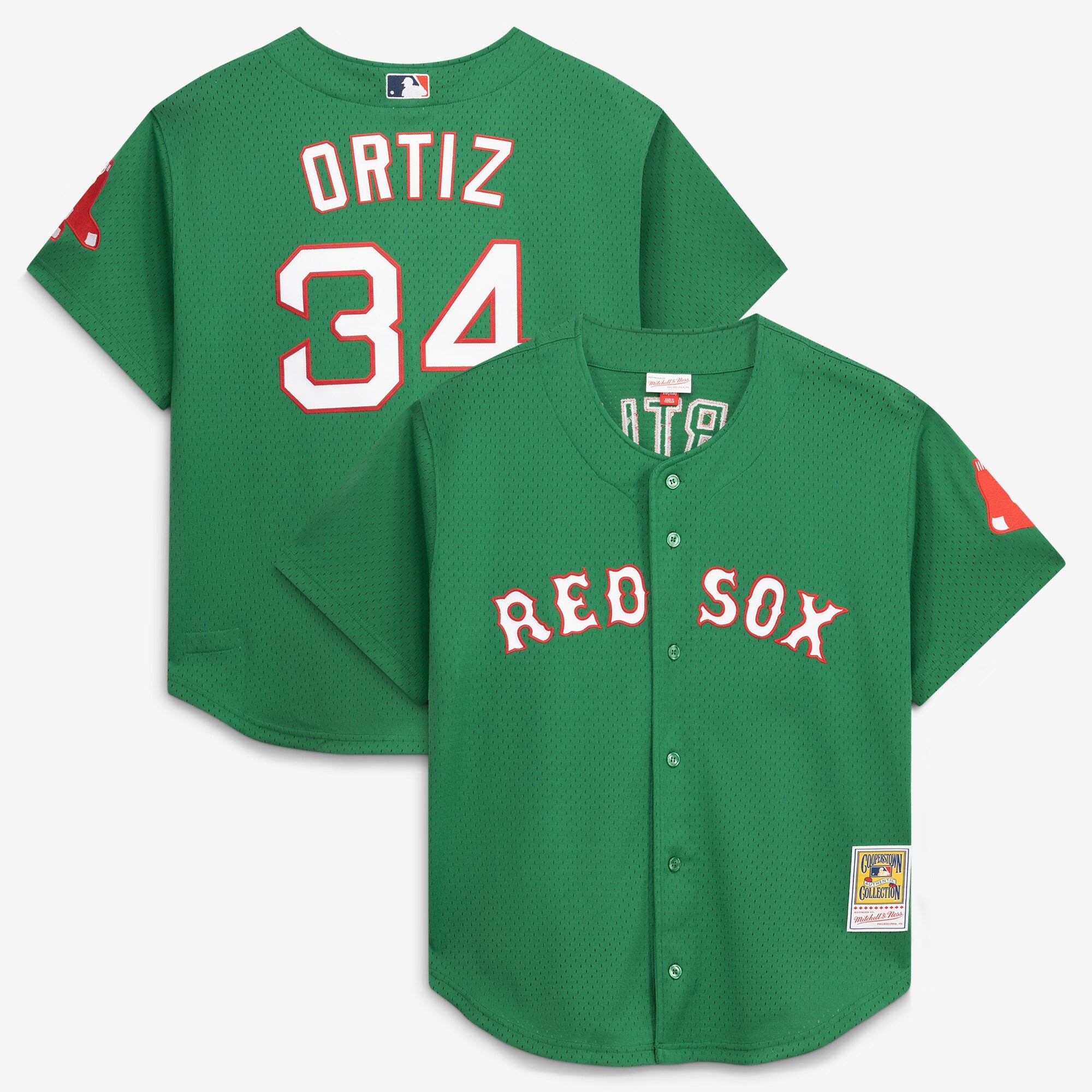 David Ortiz Boston Red Sox M & N Cooperstown Collection Mesh Batting Practice Jersey - Kelly Green | Stitched Baseball Jersey TJS0519