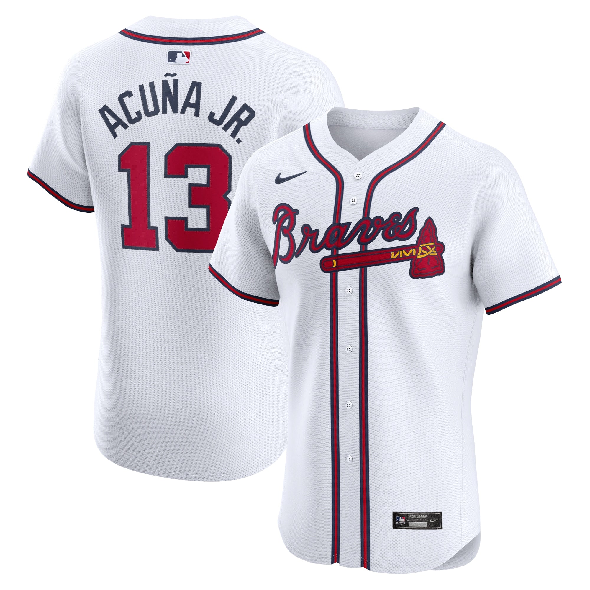 Ronald Acu�a Jr. Atlanta Braves Home Elite Jersey - White | Stitched Baseball Jersey TJS0593