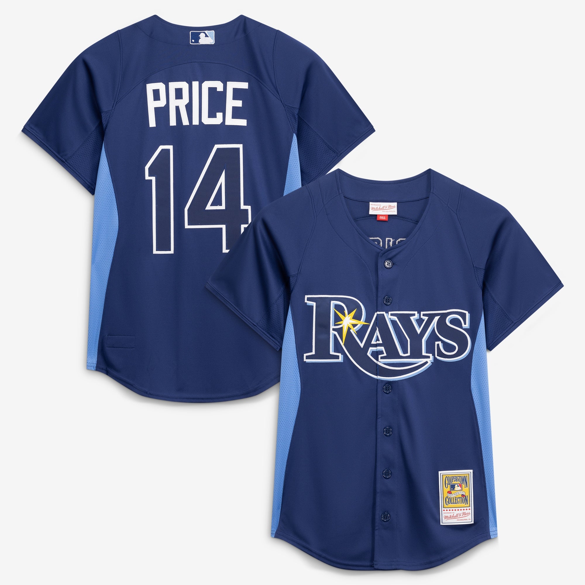 David Price Tampa Bay Rays M & N Batting Practice Jersey - Blue | Stitched Baseball Jersey TJS0549