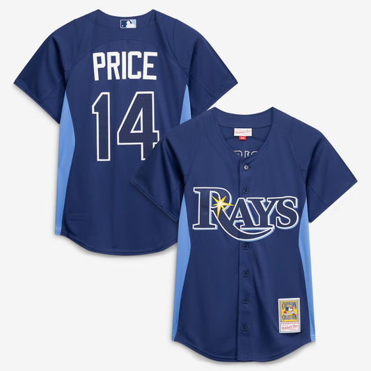 David Price Tampa Bay Rays M & N Batting Practice Jersey - Blue | Stitched Baseball Jersey TJS0549