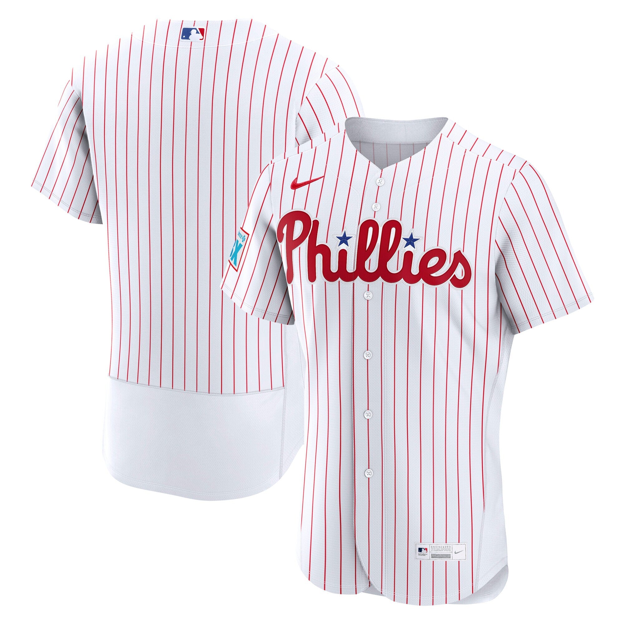 Philadelphia Phillies Home Sponsor Patch Jersey - White | Stitched Baseball Jersey TJS0536