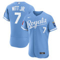 Bobby Witt Jr. Kansas City Royals Alternate Sponsor Patch Jersey - Light Blue | Stitched Baseball Jersey TJS0524