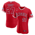 Mike Trout Los Angeles Angels Alternate Sponsor Patch Jersey - Red | Stitched Baseball Jersey TJS0866