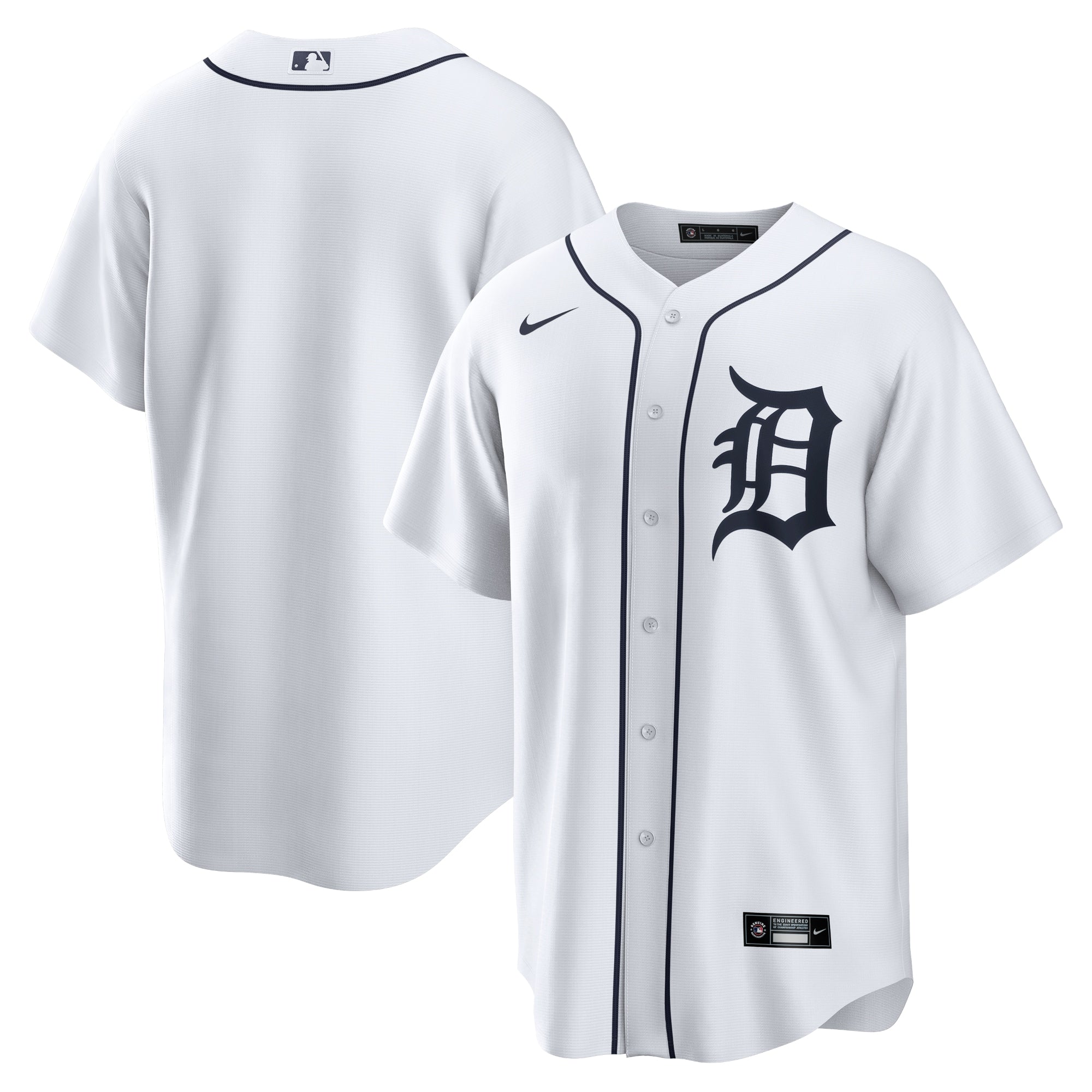 Detroit Tigers Home Replica Team Jersey - White | Stitched Baseball Jersey TJS0705
